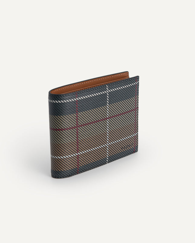 Textured Leather Bi-Fold Wallet with Insert