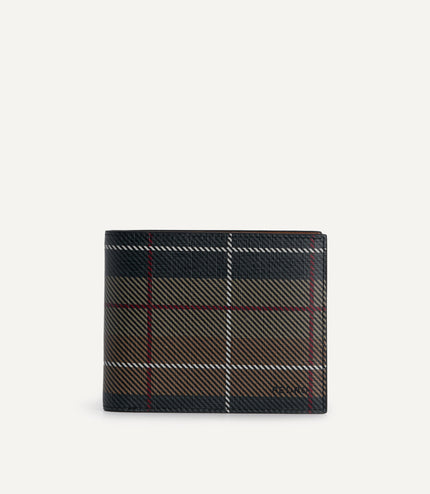 Textured Leather Bi-Fold Wallet with Insert