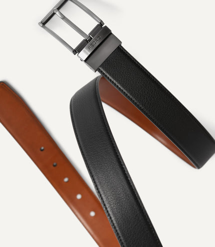 Leather Reversible Pin Belt