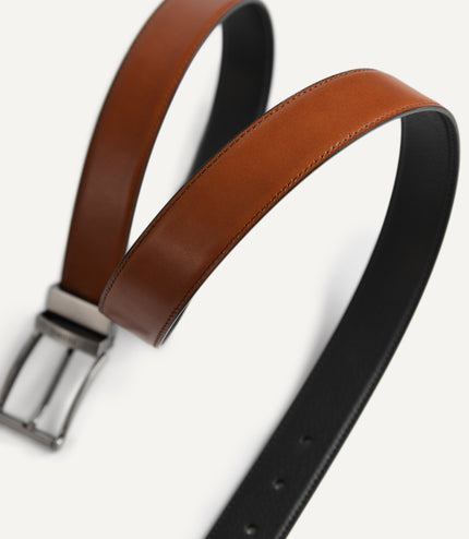 Leather Reversible Pin Belt