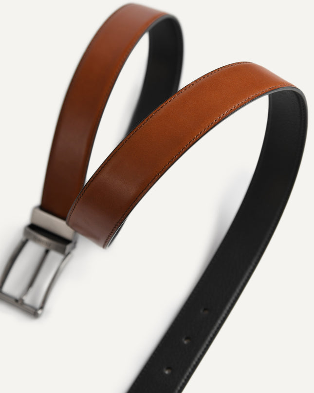 Leather Reversible Pin Belt