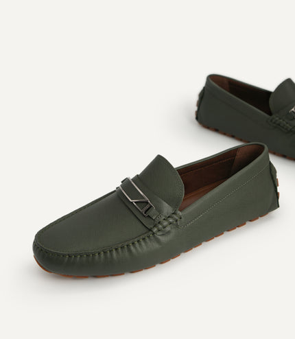 Leather Moccasins with Metal Bit