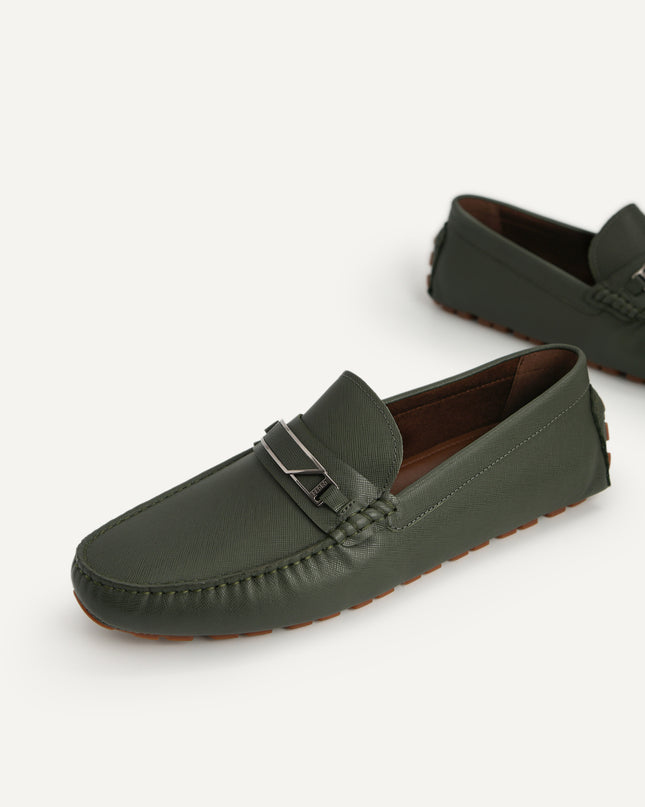 Leather Moccasins with Metal Bit
