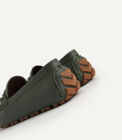 Leather Moccasins with Metal Bit