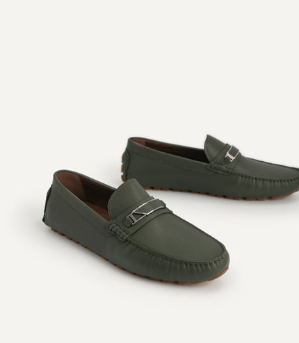 Leather Moccasins with Metal Bit