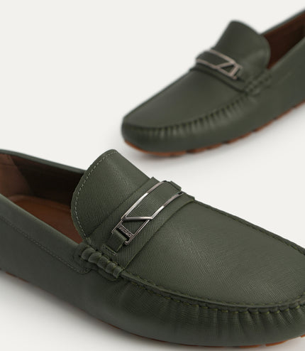 Leather Moccasins with Metal Bit