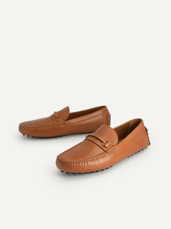 Leather Moccasins with Metal Bit