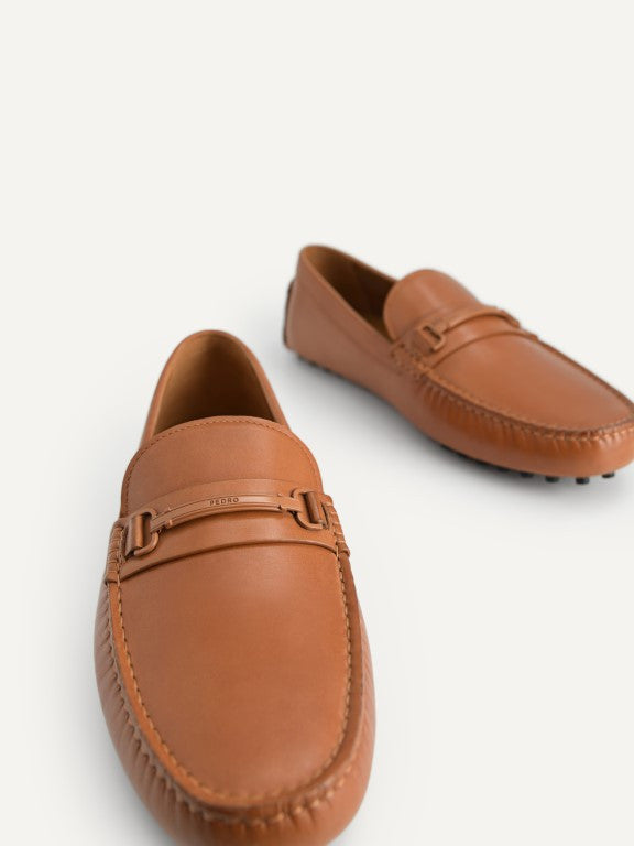 Leather Moccasins with Metal Bit