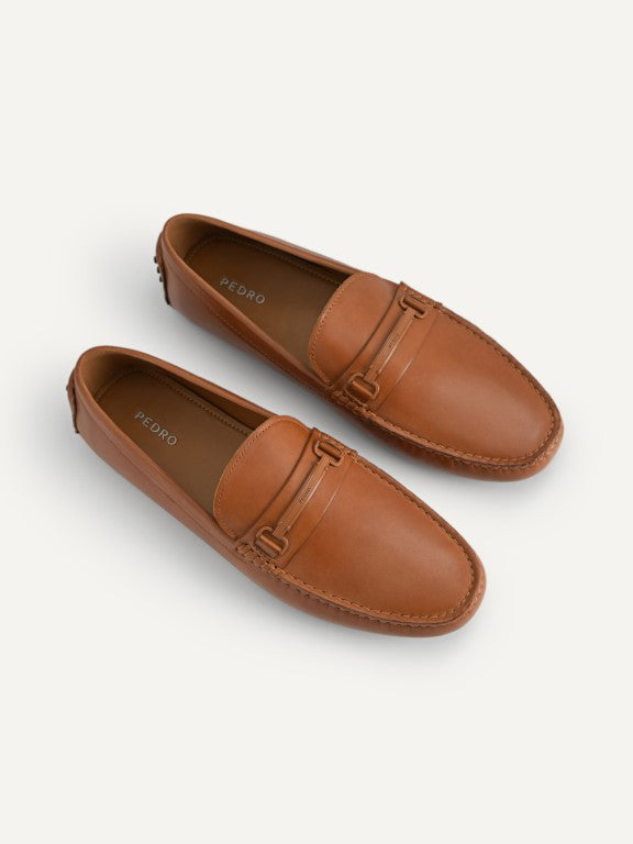 Leather Moccasins with Metal Bit