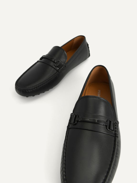 Leather Moccasins with Metal Bit