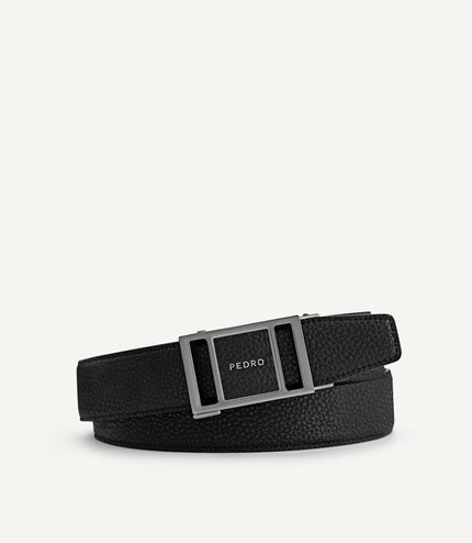 Pebble-Grain Leather Belt