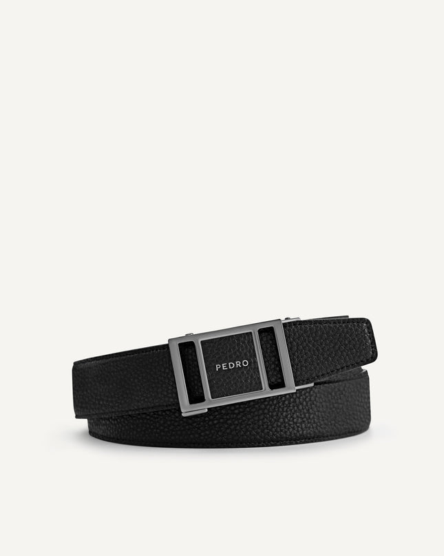 Pebble-Grain Leather Belt