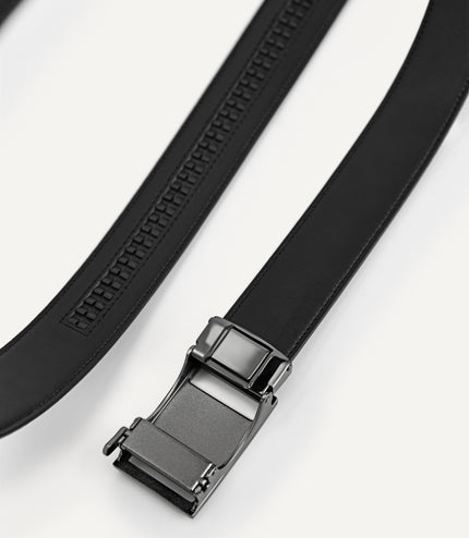Pebble-Grain Leather Belt