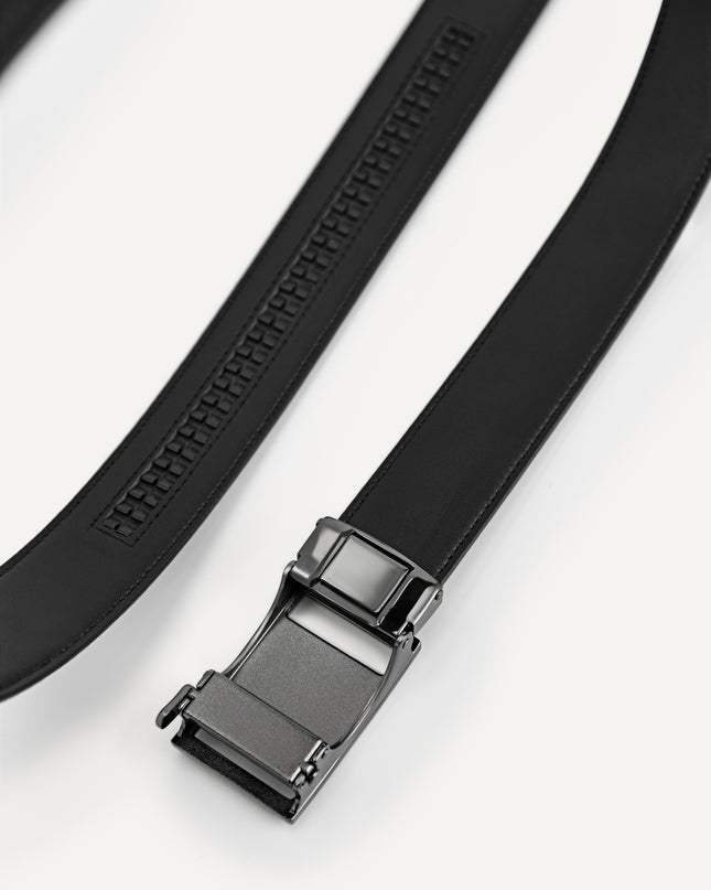 Pebble-Grain Leather Belt