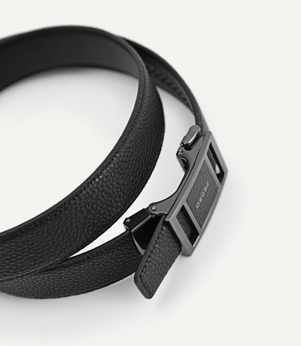 Pebble-Grain Leather Belt