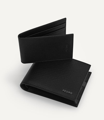 Full-Grain Leather Wallet with Insert - Black