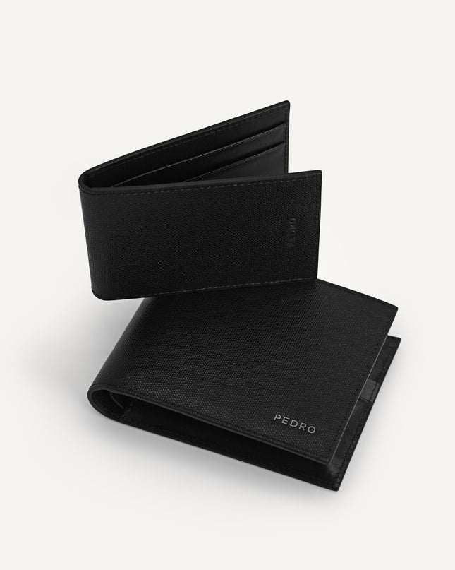 Full-Grain Leather Wallet with Insert - Black