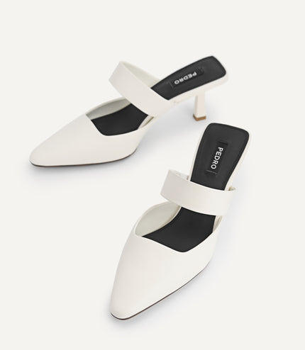 Leather Heeled Mules