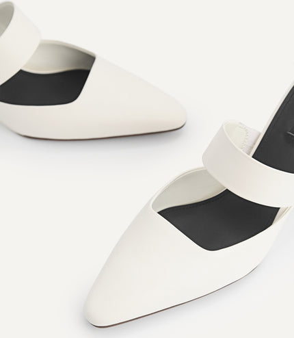 Leather Heeled Mules