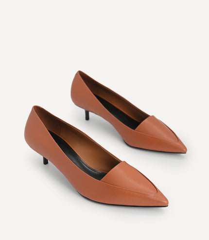 Leather Pointed Toe Pumps