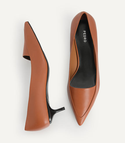 Leather Pointed Toe Pumps