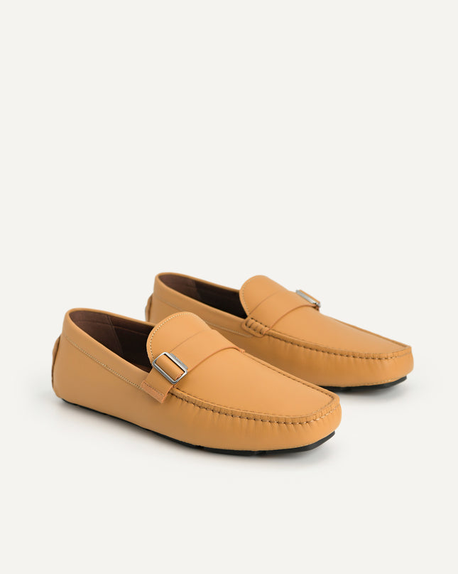 Leather Moccasins with Buckle Detail