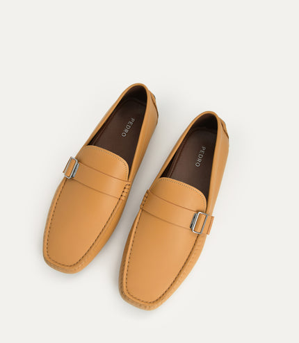 Leather Moccasins with Buckle Detail