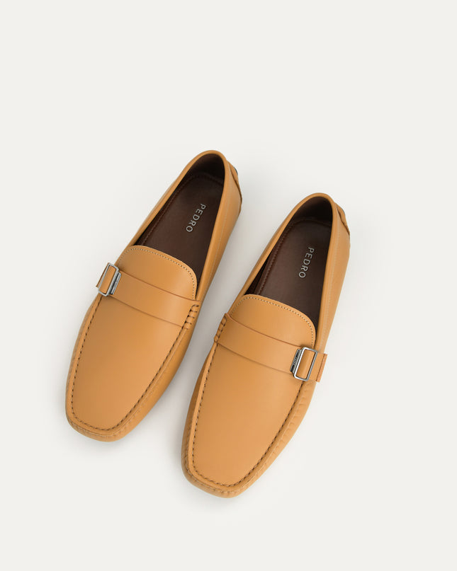 Leather Moccasins with Buckle Detail