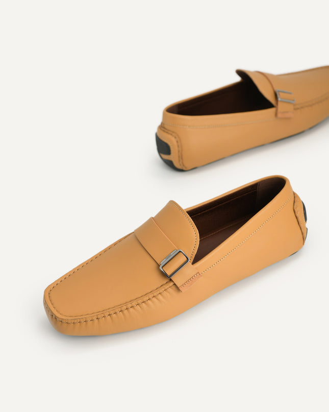 Leather Moccasins with Buckle Detail