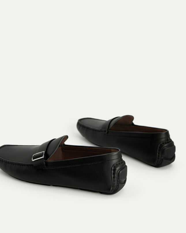 Leather Moccasins with Buckle Detail