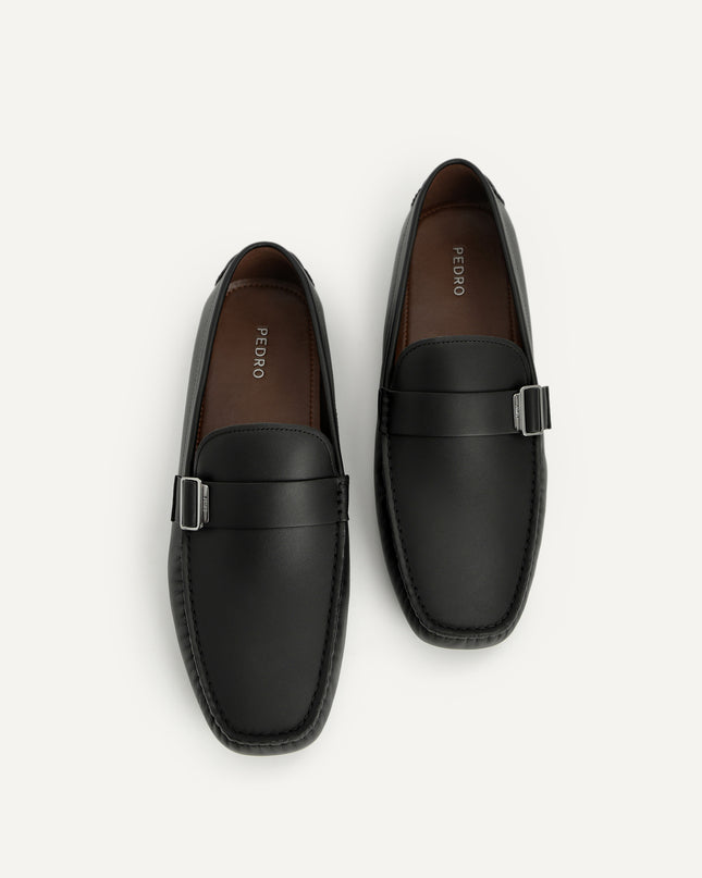 Leather Moccasins with Buckle Detail