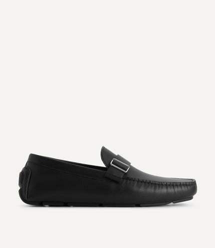 Leather Moccasins with Buckle Detail