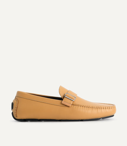 Leather Moccasins with Buckle Detail