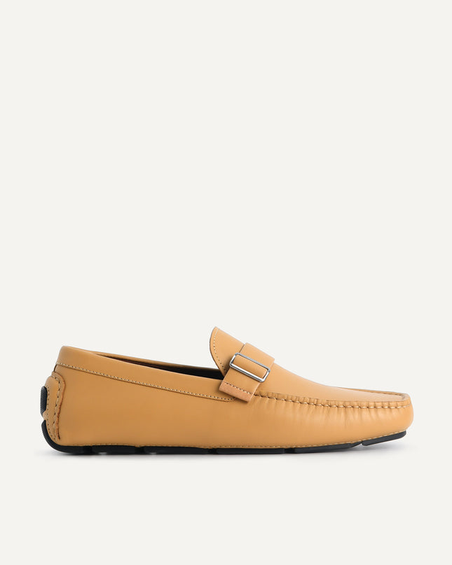 Leather Moccasins with Buckle Detail