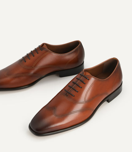 Burnished Leather Derby Shoes
