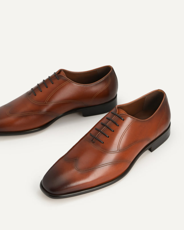 Burnished Leather Derby Shoes