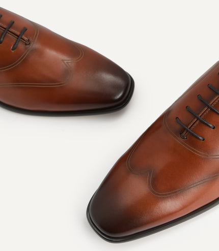 Burnished Leather Derby Shoes