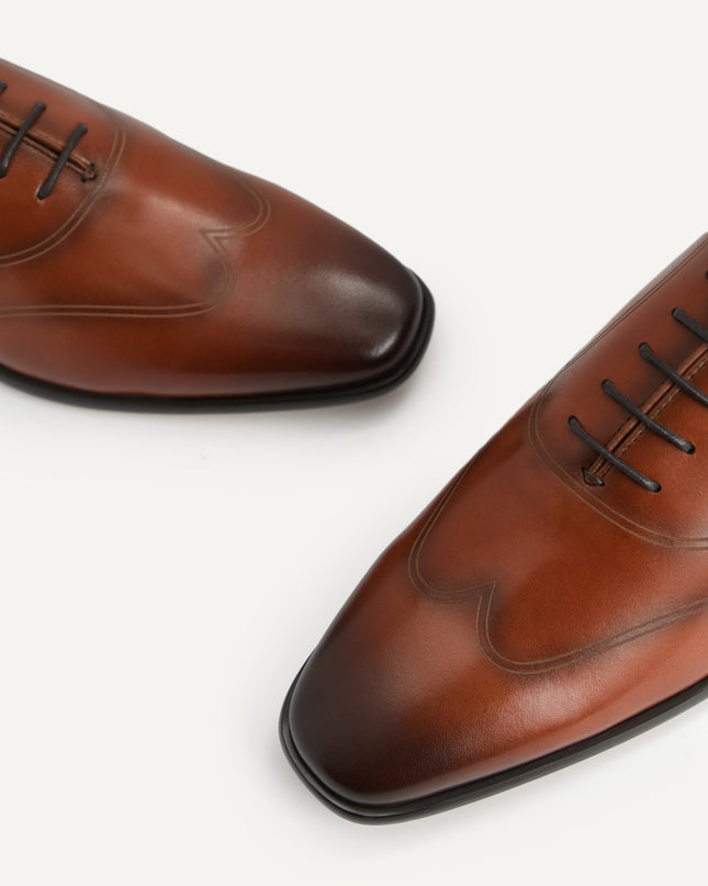 Burnished Leather Derby Shoes