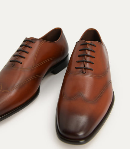 Burnished Leather Derby Shoes