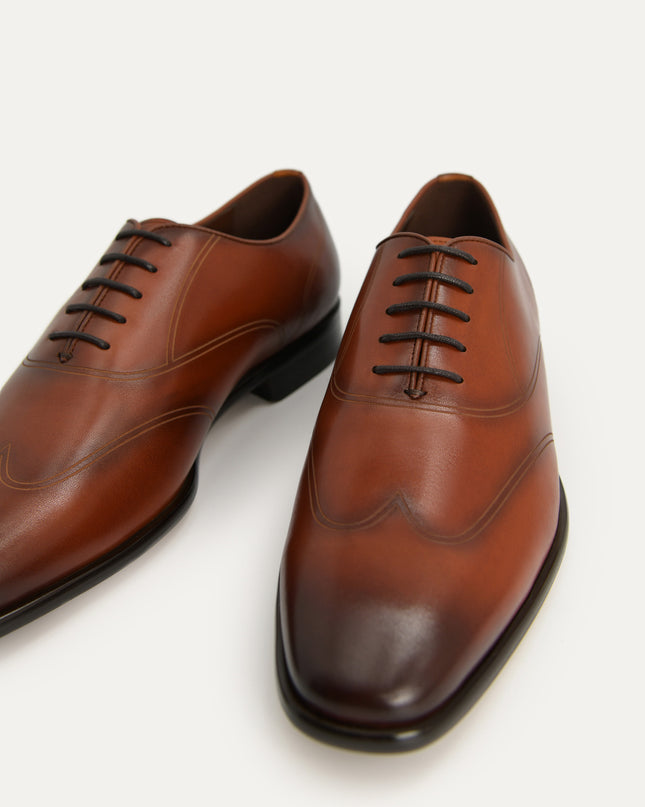 Burnished Leather Derby Shoes