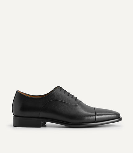Textured Leather Oxford Shoes