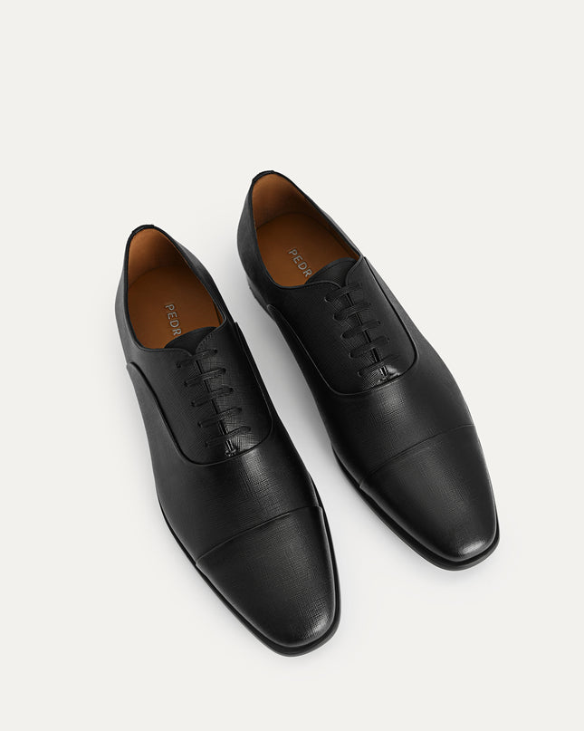 Textured Leather Oxford Shoes