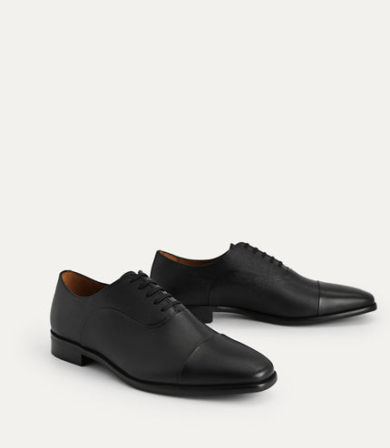 Textured Leather Oxford Shoes