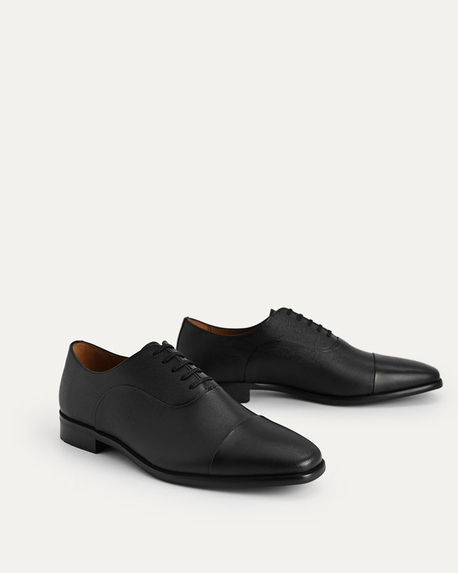Textured Leather Oxford Shoes
