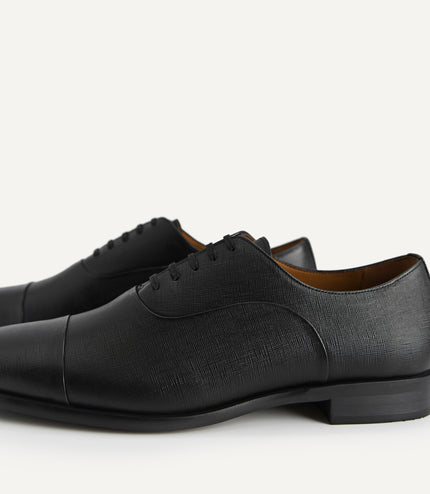 Textured Leather Oxford Shoes