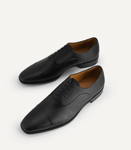 Textured Leather Oxford Shoes