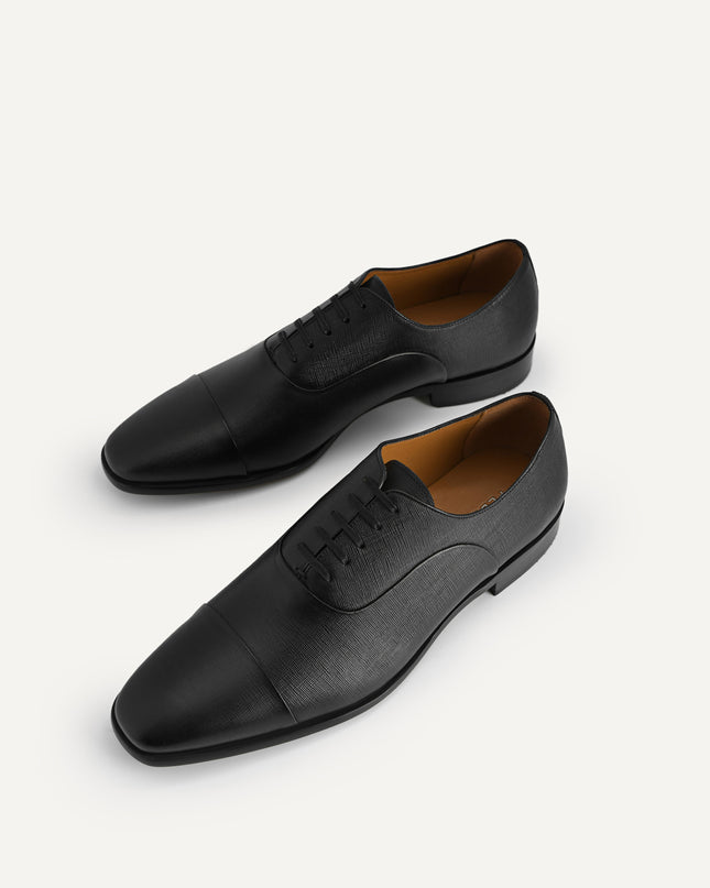 Textured Leather Oxford Shoes