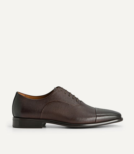 Textured Leather Oxford Shoes
