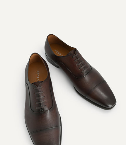 Textured Leather Oxford Shoes
