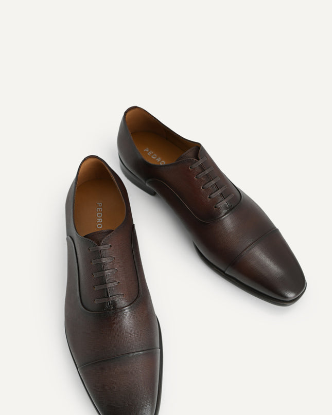 Textured Leather Oxford Shoes